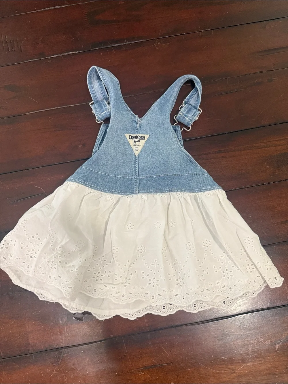 OshKosh B'gosh Light Blue Denim Top with White Eyelet Skirt